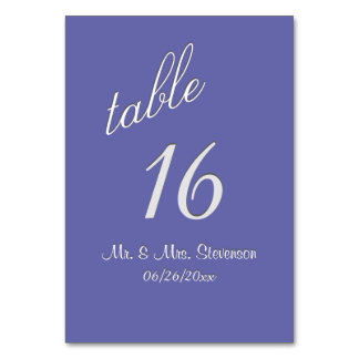 Periwinkle Table Number