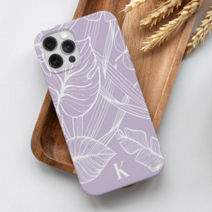 Periwinkle Tropical Palm Leaf Pattern iPhone 13 Case