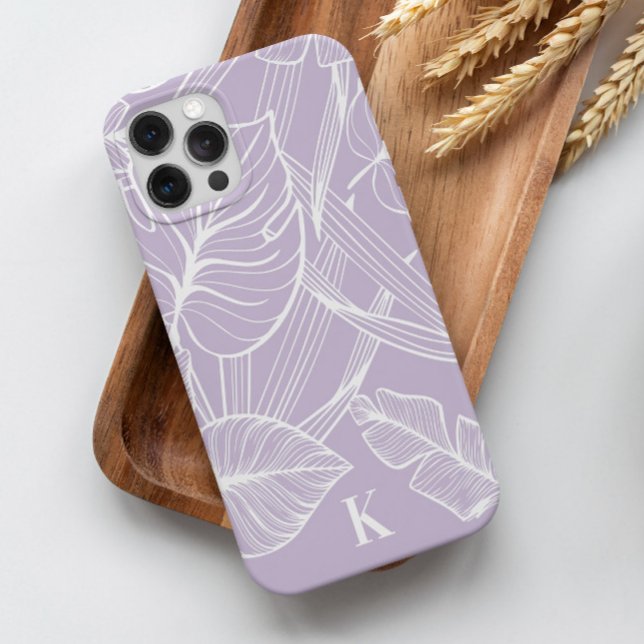 Periwinkle Tropical Palm Leaf Pattern Case-Mate iPhone Case (Creator Uploaded)