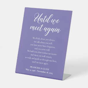 Periwinkle Until We Meet Again Poem With Name Pedestal Sign
