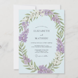 Periwinkle Violet Blossom Wedding Invitation
