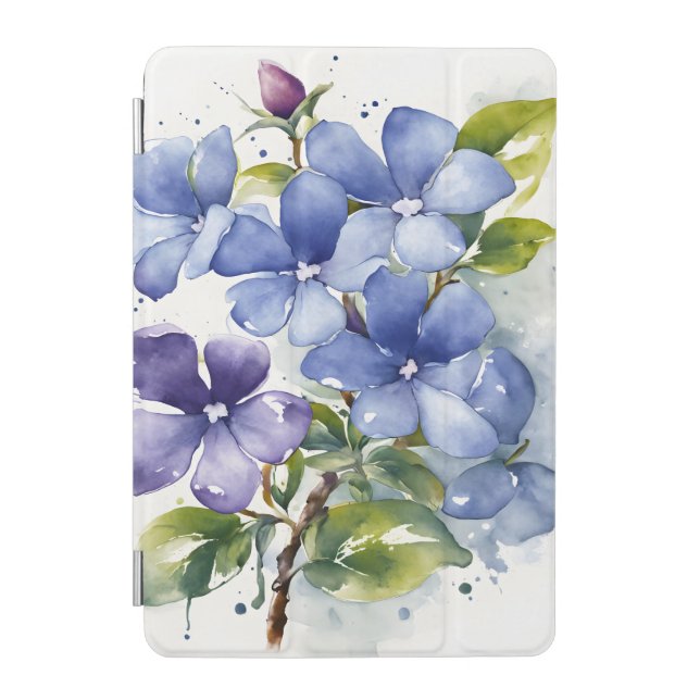 Periwinkle - Watercolor flowers iPad Mini Cover (Front)