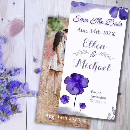 Periwinkle Watercolor Save The Date 