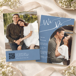 Periwinkle We Do Wedding Photo Invitation