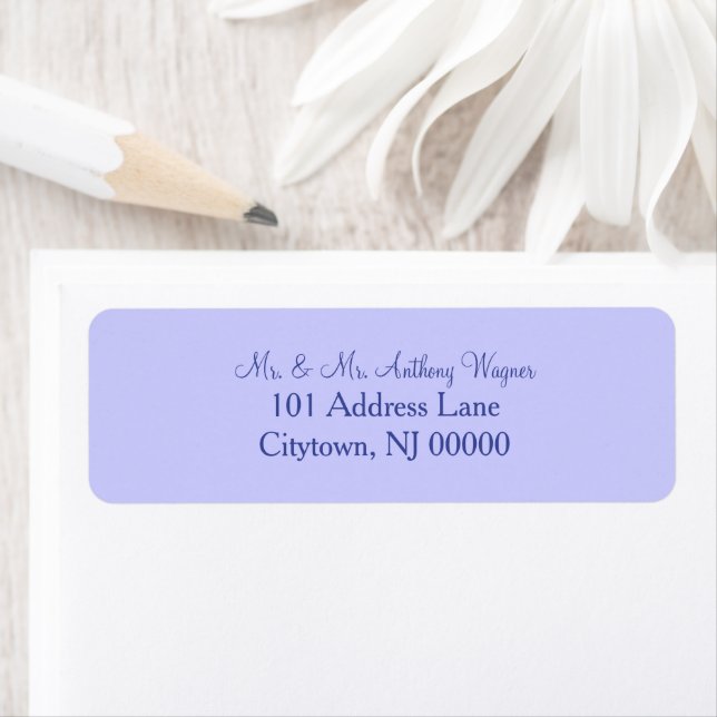 Periwinkle Wedding Address Labels (Insitu)