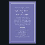 Periwinkle Wedding Script Budget Ceremony Program<br><div class="desc">Elegant, minimalist periwinkle blue & white budget wedding ceremony program features a simple modern design with a double framed border in crisp white on a trendy periwinkle blue background. Traditional, classic wording provides timeless sophistication. Personalize wedding ceremony details for your guests in trendy script & lettering. The back of the...</div>