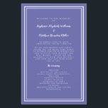 Periwinkle Wedding Script Budget Ceremony Program<br><div class="desc">Elegant, minimalist periwinkle blue & white budget wedding ceremony program features a simple modern design with a double framed border in crisp white on a trendy periwinkle blue background. Traditional, classic wording provides timeless sophistication. Personalize wedding ceremony details for your guests in trendy script & lettering. The back of the...</div>