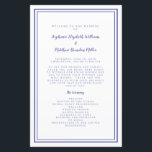 Periwinkle Wedding Script Modern Ceremony Program<br><div class="desc">Elegant, minimalist periwinkle blue & white wedding ceremony program features a simple modern design with a double framed border in periwinkle blue on a crisp white background. Traditional, classic wording provides timeless sophistication. Personalize wedding ceremony details for your guests in trendy periwinkle calligraphy lettering and script. The back of the...</div>