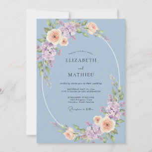 Periwinkle Whispering Bloom Wedding Invitation