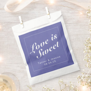 Periwinkle & White Modern Minimalist Wedding Favor Bag