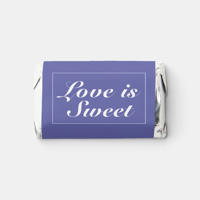 Periwinkle & White Modern Minimalist Wedding Hershey's Miniatures (Front)