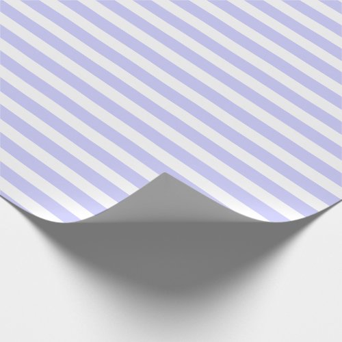 Periwinkle White Simple Horizontal Striped Wrapping Paper