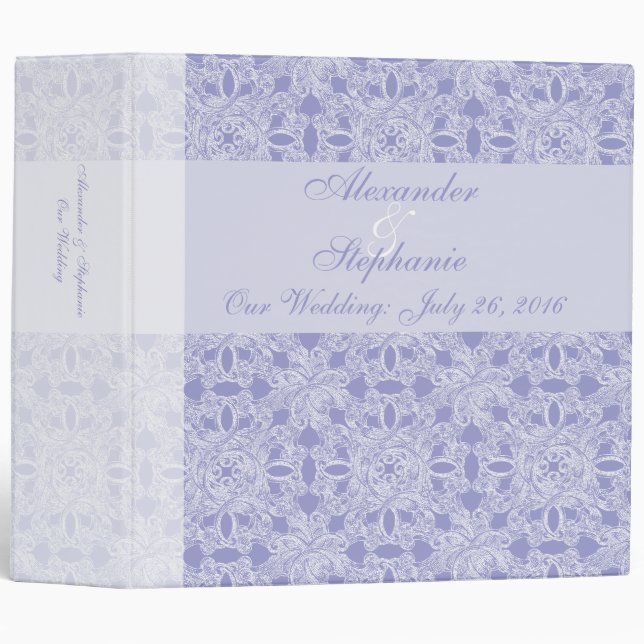 Periwinkle/White Wedding Portfolio Event Binder (Front/Spine)