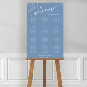 Periwinkle Wildflower 12 Table Wedding Sign