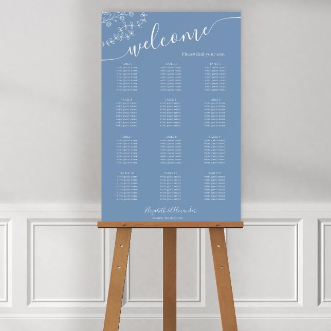 Periwinkle Wildflower 12 Table Wedding Sign (Creator Uploaded)