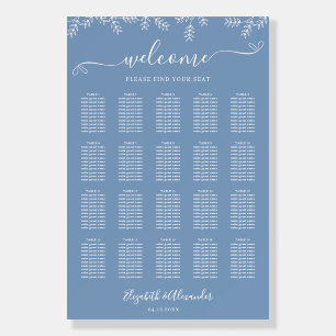 Periwinkle Wildflower 20 Table Reception Seating Foam Board