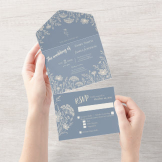 Periwinkle Wildflower All in One Invitation