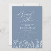 Periwinkle Wildflower Bridal Shower Invitation (Front)