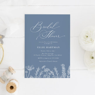 Periwinkle Wildflower Bridal Shower Invitation