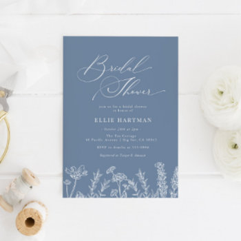 Periwinkle Wildflower Bridal Shower Invitation by BohemianWoods at Zazzle