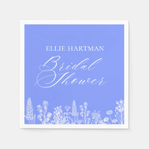 Periwinkle Wildflower Bridal Shower Napkins