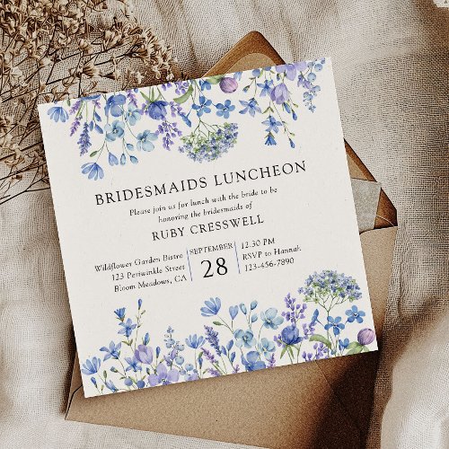 Periwinkle Wildflower Bridesmaids Luncheon Invitation