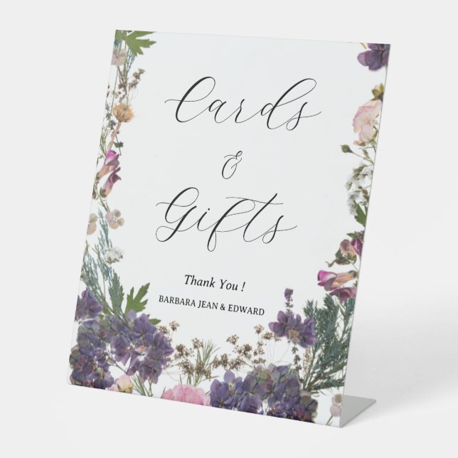 Periwinkle Wildflower Cards and Gifts  Pedestal Sign (Front)