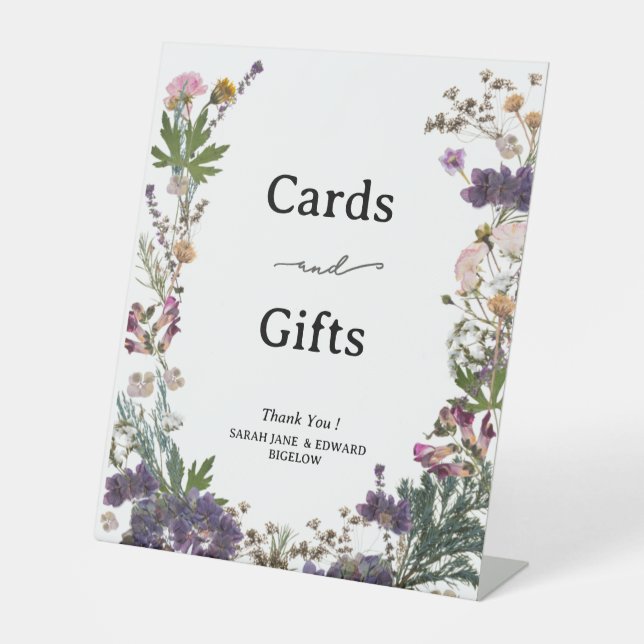 Periwinkle Wildflower Cards and Gifts  Pedestal Sign (Front)