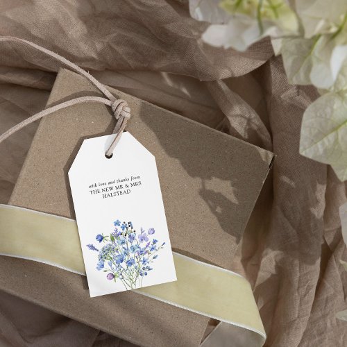 Periwinkle Wildflower Elegant Floral Wedding Favor Gift Tags
