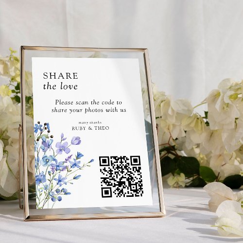 Periwinkle Wildflower QR Code Photo Sharing Card