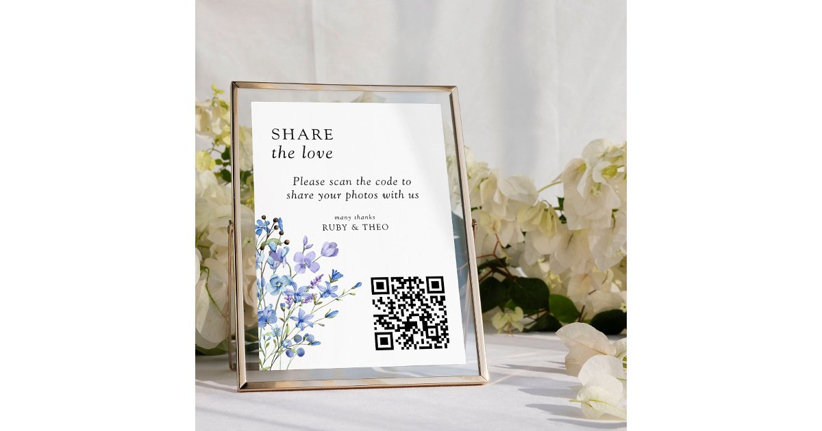 Periwinkle Wildflower QR Code Photo Sharing Card | Zazzle