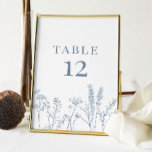 Periwinkle Wildflower Table Card Number<br><div class="desc">Burnt Orange Wildflower Table Card Number - perfect for fall weddings</div>