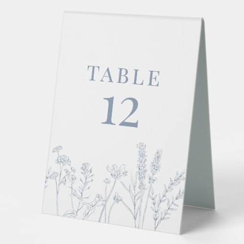 Periwinkle Wildflower Table Card Number Table Tent Sign