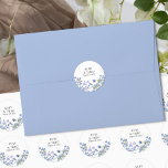 Periwinkle Wildflower Wedding Bride and Groom Name Classic Round Sticker<br><div class="desc">Wildflower wedding stickers with bride and groom names, wedding date and dainty wild flowers. This sweet floral design has delicate and feminine wildflowers in a romantic soft palette of lilac, periwinkle, pale purple, lavender and blue. Perfect for spring and summer wedding. For co-ordinating invitations, stationery, signs and day-of-event decor, please...</div>