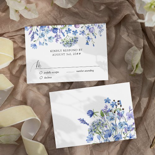 Periwinkle Wildflower Wedding Delicate Floral RSVP Card