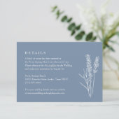 Periwinkle Wildflower Wedding Details Enclosure RSVP Card (Standing Front)
