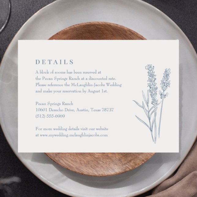 Periwinkle Wildflower Wedding Details Enclosure RSVP Card (Creator Uploaded)