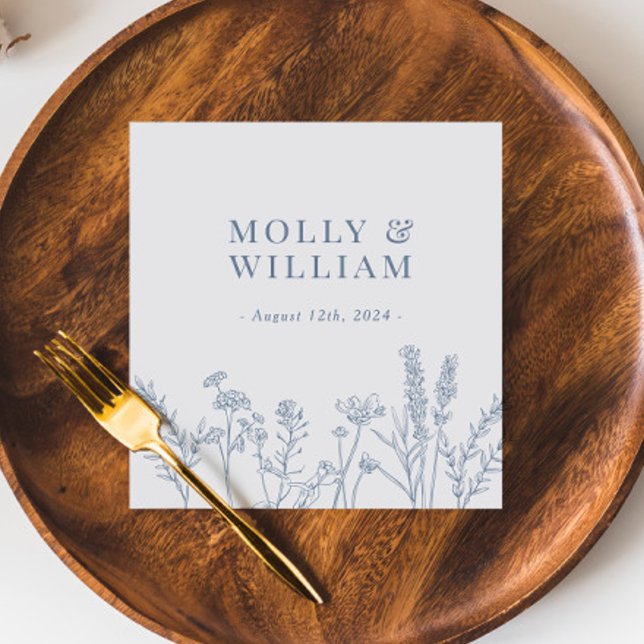 Periwinkle Wildflower Wedding Napkins (Creator Uploaded)