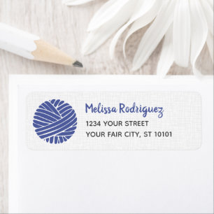 Periwinkle Yarn Ball Return Address Labels