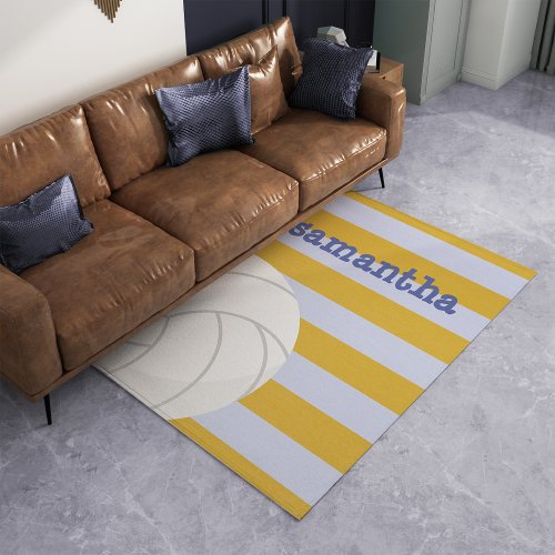 Periwinkle  Yellow Giant Volleyball Rug