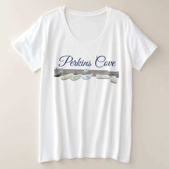Perkins Cove In Ogunquit, Maine Plus Size T-Shirt (Design Front)