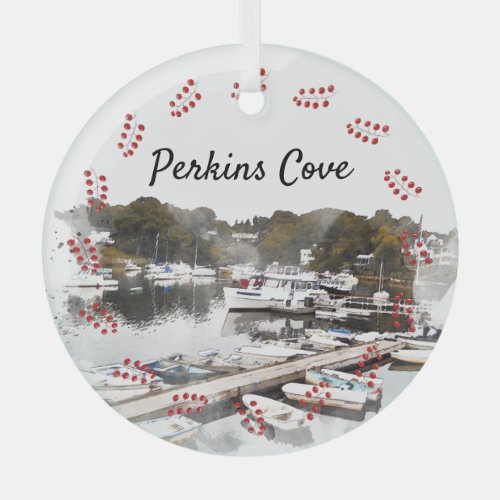 Perkins Cove Ogunquit Glass Ornament
