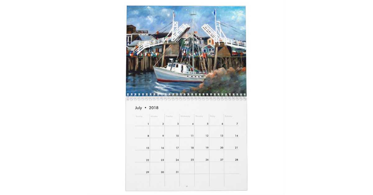 Perkins Cove, Ogunquit, Maine Wall Calender Calendar Zazzle