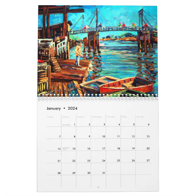 Perkins Cove, Ogunquit, Maine Wall Calender Calendar Zazzle