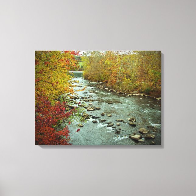 Perkiomen Creek in Autumn  Green Lane Pennsylvania Canvas Print (Front)