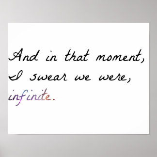 Perks of Being a Wallflower quote Poster