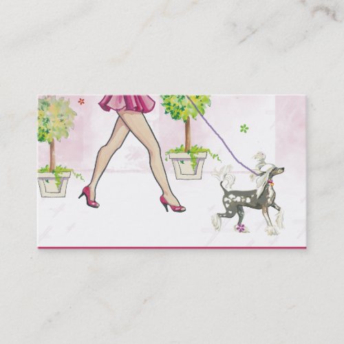 Perky Chinese Crested Dog Business Card