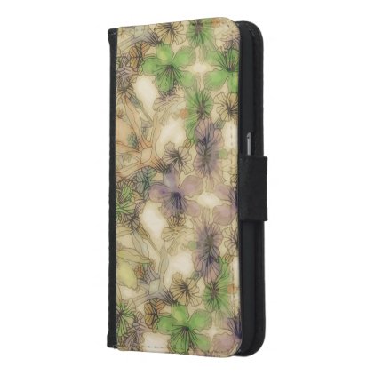 perky floral wallet phone case for samsung galaxy s6