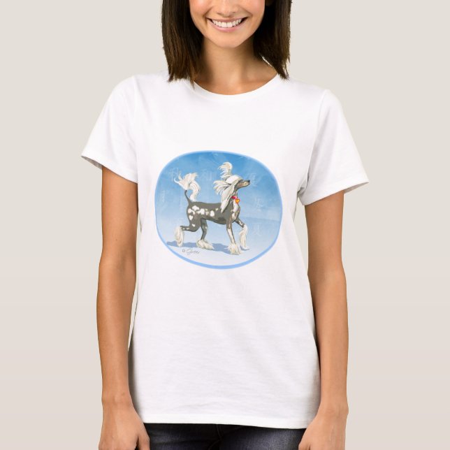 Perky Hairless Chinese Crested Dog t Shirts (Front)