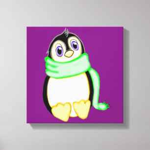 Perky Penguin 12 x 12 Canvas Print